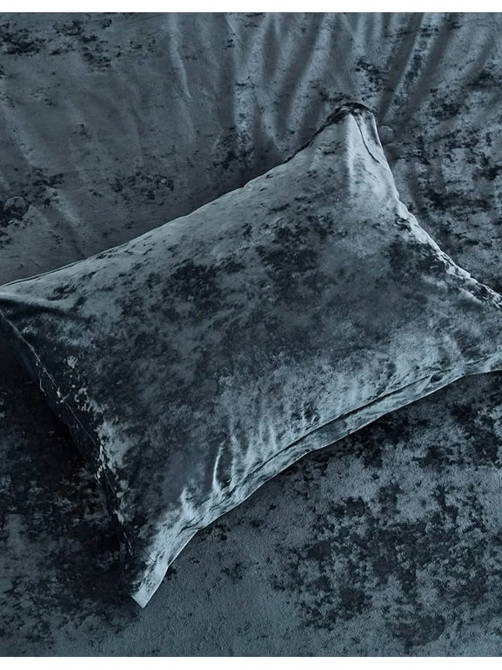 Plush Velvet Comforter Set in Slate Blue king 3 piece comforter set